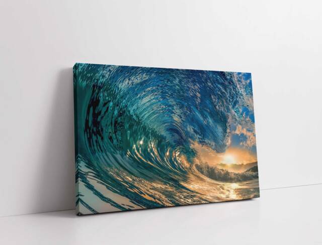 Sunset Under The Wave. Canvas Picture Print. Available in A Choice Of Sizes - image 1