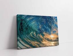 Sunset Under The Wave. Canvas Picture Print. Available in A Choice Of Sizes - thumbnail 1