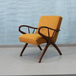 Accent Chair - Mid-Century Modern Wooden Legs Linen/Leather Velvet Upholstery Mid Century Decor - thumbnail 2