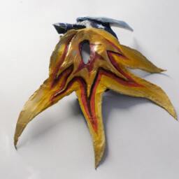 Sun & Moon Half Mask, Space, Cosmos, Stars, Masquerade Style, Paper Mache, Wearable - thumbnail 2