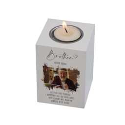 Memorial Brother Tea Light Holder Bereavement Sympathy Gift With Photo - thumbnail 2