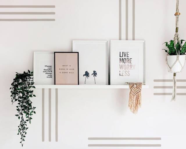 Line Wall Decals - Abstract Stickers, Boho Nursery Decor, Kids Room Decals, Scandinavian Modern Farmhouse Decor - image 1