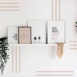 Line Wall Decals - Abstract Stickers, Boho Nursery Decor, Kids Room Decals, Scandinavian Modern Farmhouse Decor - thumbnail 4