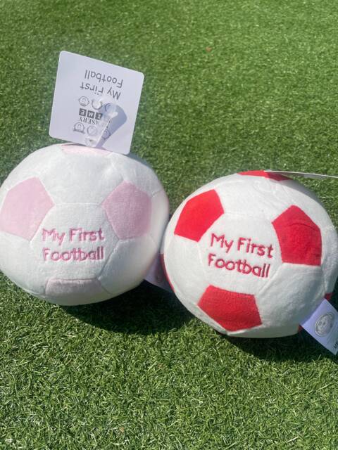 Baby's First Football Rattle Blue Plush Toy For Fans - image 1