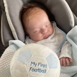 Baby's First Football Rattle Blue Plush Toy For Fans - thumbnail 3