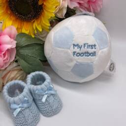 Baby's First Football Rattle Blue Plush Toy For Fans - thumbnail 4