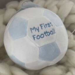 Baby's First Football Rattle Blue Plush Toy For Fans - thumbnail 2