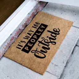 It's Way Too Peopley Outside - Funny Door Mat Keep Your Distance Social Distancing Quote Doormat Custom - thumbnail 2