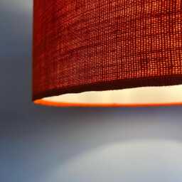 Orange Hessian Drum Lampshade/ Ceiling Shade With A White Lining, Natural Straight Sided Lampshade - thumbnail 3