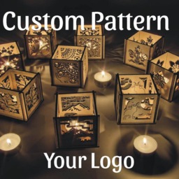 Custom Wooden Tealight Lanterns Personalized Wedding Favors - thumbnail 2