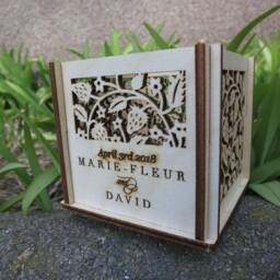 Custom Wooden Tealight Lanterns Personalized Wedding Favors - thumbnail 3