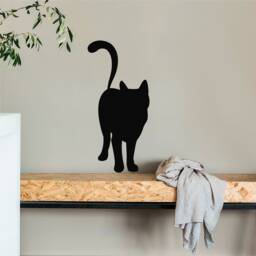 Black Cat Vinyl Wall Art, Decal, Sticker, Transfer, Mural, Removable, Decor, Rent Friendly, Interior, Exterior, Full - 0541 - thumbnail 1