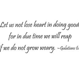 "Vinyl Wall Decal Galatians 69 - ""Let Us Not Lose Heart in Doing Good, For Due Time We Will Reap If Do Grow Weary." - thumbnail 2