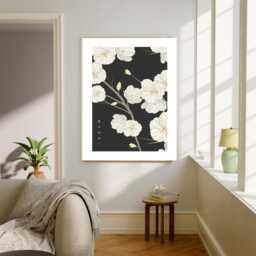 Japanese Art Print, Flower Poster, Floral Prints, Wall Art, Abstract Print Botanical - thumbnail 2