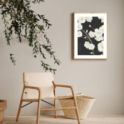 Japanese Art Print, Flower Poster, Floral Prints, Wall Art, Abstract Print Botanical - thumbnail 3