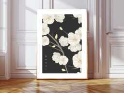 Japanese Art Print, Flower Poster, Floral Prints, Wall Art, Abstract Print Botanical - thumbnail 1