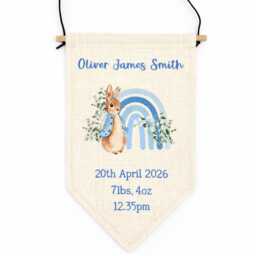 Personalised Baby Name Pennant Banner Birth Announcement - Nursery Wall Hanging New Gift - thumbnail 2