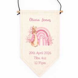 Personalised Baby Name Pennant Banner Birth Announcement - Nursery Wall Hanging New Gift - thumbnail 3