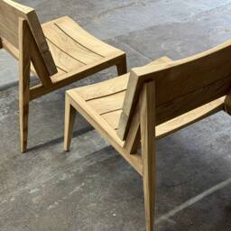 Teak Lounge Chair With Arms, Modern Outdoor Deck Chair, Usa Made - thumbnail 2