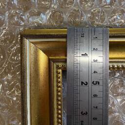 Gold Leaf Wood Picture Frame - Black Distressed Cream Finish - thumbnail 3