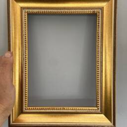Gold Leaf Wood Picture Frame - Black Distressed Cream Finish - thumbnail 4