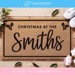 Christmas Porch Decor - Family Name Doormat Personalized At The Smiths Custom Gift - thumbnail 1