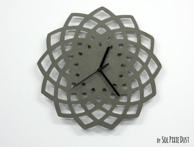 Concrete Geometrical Star Wall Clock - Modern Contemporary Art Home Decor Minimalistic Gift Idea - image 1