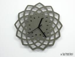 Concrete Geometrical Star Wall Clock - Modern Contemporary Art Home Decor Minimalistic Gift Idea - thumbnail 1