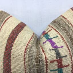 Vintage Turkish Kilim Pillow Cover, Bohemian Accent Throw, 16x24 - thumbnail 2