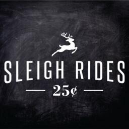 Christmas Sleigh Rides Wall Decal, Winter Sign Vinyl Ride Reindeer Decal - thumbnail 2