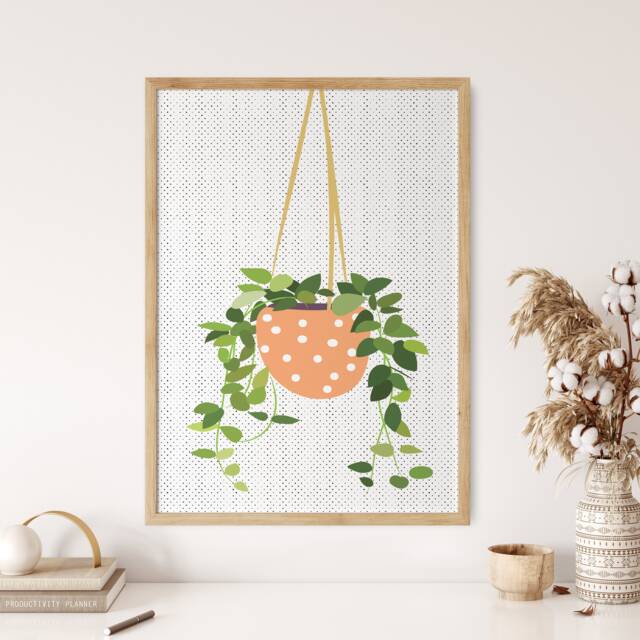Hanging Plant Print, Indoor Wall Art, Plants, Kitchen Bedroom House Plant, Fake Plant, Print - image 1