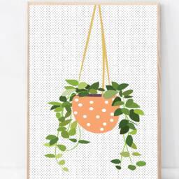 Hanging Plant Print, Indoor Wall Art, Plants, Kitchen Bedroom House Plant, Fake Plant, Print - thumbnail 3