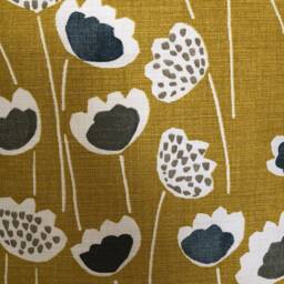 Floral Scandinavian Cushion Covers Saffron Yellow & Grey, Set Of 2 - 16 - thumbnail 2