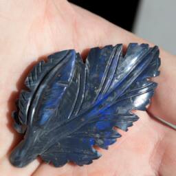 Sale Blackopal Blue Leaf Opal Carving - 104 Cts Was 1200.00 - thumbnail 4