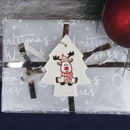 Reindeer, Handmade Ceramic Christmas Reindeer Decoration, Tree Present, Stocking Filler, Secret Santa - thumbnail 3
