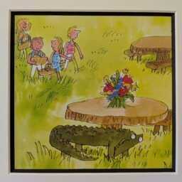 The Enormous Crocodile Print - Original Book Page Roald Dahl Illustration Quentin Blake Art Double Mounted 10 X - thumbnail 3
