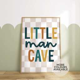 Little Man Cave Print -- Boys Bedroom Print, Playroom Nursery Toddler Bedroom, Room Decor, Unframed - thumbnail 1