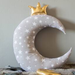 Moon Baby Decor Pillow Gold Crown Cushion Stars Cushions Cloud Kids Bedroom Decoration Throw Pillows Grey Baby Shower - thumbnail 3