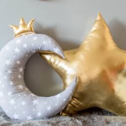 Moon Baby Decor Pillow Gold Crown Cushion Stars Cushions Cloud Kids Bedroom Decoration Throw Pillows Grey Baby Shower - thumbnail 4