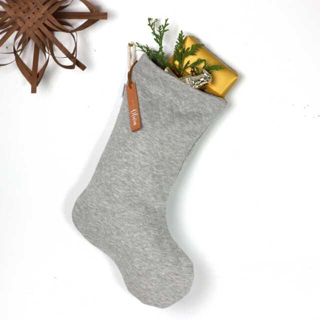 Christmas Stockings, Warm Neutral Grey With A Bit Of Chrome Silver Sparkle Heirloom Sock - image 1