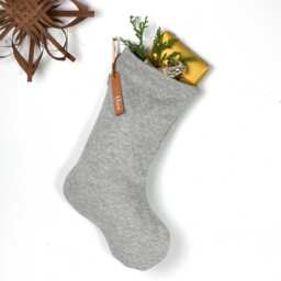 Christmas Stockings, Warm Neutral Grey With A Bit Of Chrome Silver Sparkle Heirloom Sock