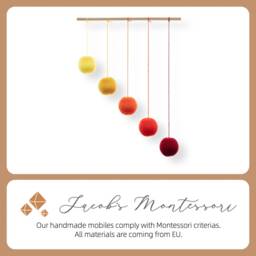 Orange Gobbi Mobile, Montessori Hanging Baby Crib Mobile