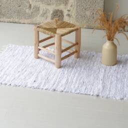 Medium White & Black Rug, Shaggy Bedroom Bathroom Nursery Bohemian Soft Machine Washable Rug - thumbnail 3