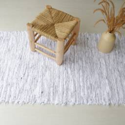 Medium White & Black Rug, Shaggy Bedroom Bathroom Nursery Bohemian Soft Machine Washable Rug - thumbnail 4