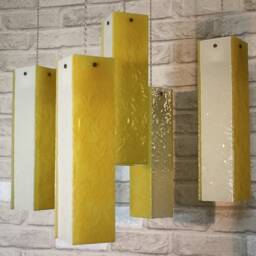 Chandelier Lighting. Bubble Warm Yellow & Wrinkled White. Ceiling Lights, Pendant Lighting, Large Size - thumbnail 3