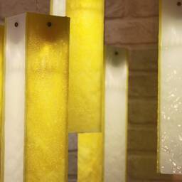 Chandelier Lighting. Bubble Warm Yellow & Wrinkled White. Ceiling Lights, Pendant Lighting, Large Size - thumbnail 2