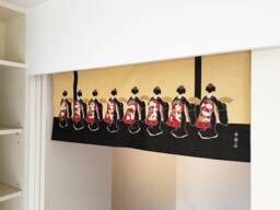 Kyoto Geisha Tapestry Fabric, , Geisha Japanese Tenugui Handmade Noren Curtain, Wall Decoration, Fabric, Door Curtain - thumbnail 1