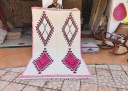 Wow Moroccan Beni Ourain Rug Carpet Soft Shag Artistic Oriental Checker Moroccan Colorful - thumbnail 1