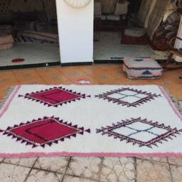 Wow Moroccan Beni Ourain Rug Carpet Soft Shag Artistic Oriental Checker Moroccan Colorful - thumbnail 4