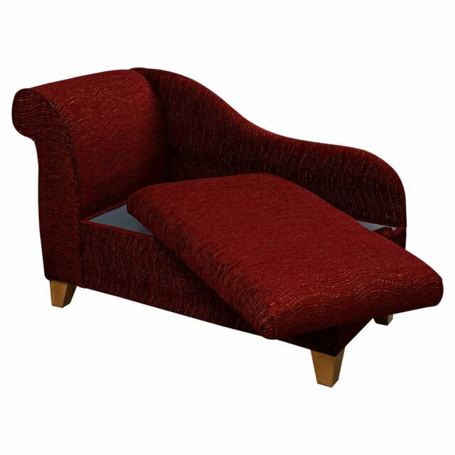 Handmade Wine Red Storage Chaise Longue Ottoman Blanket Box Sofa - image 1